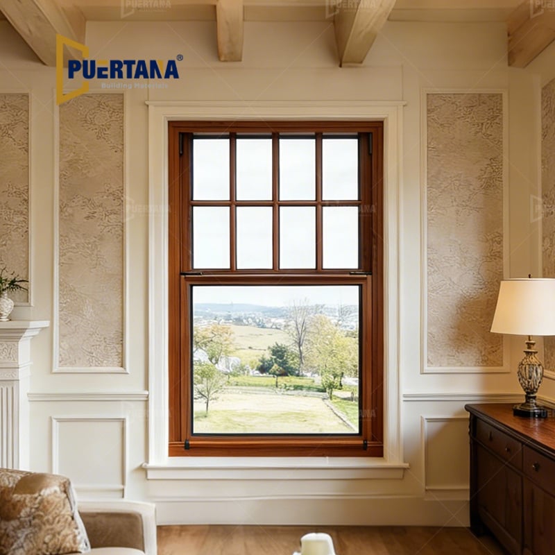 Historic & Custom Wood Look Aluminum Double & Single Hung Windows For Traditional House Renovation