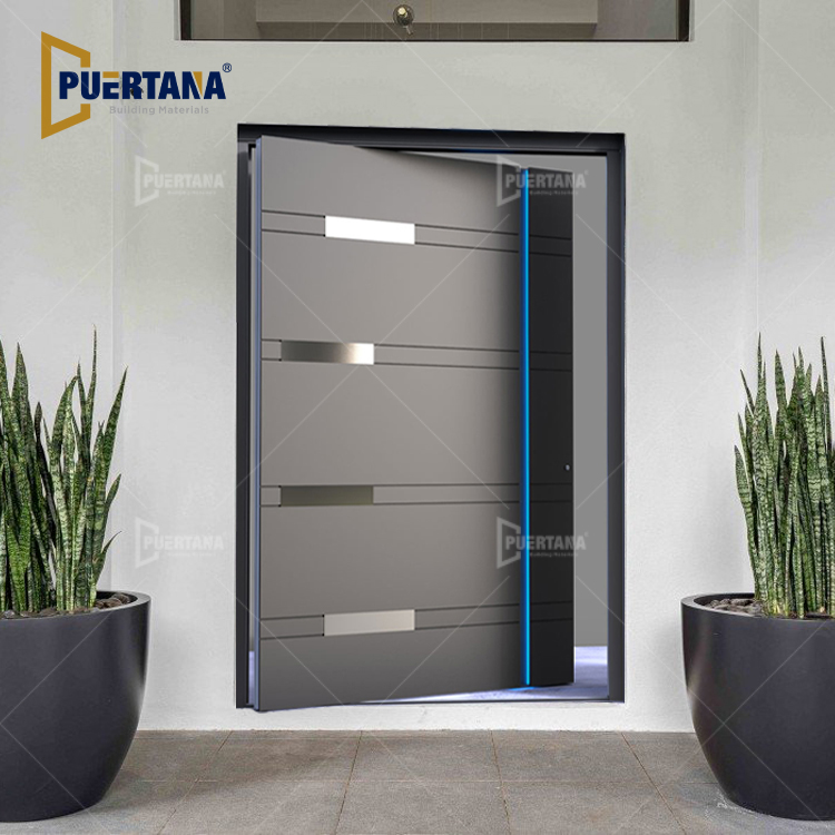 Aluminum Pivot Entry Door System with Integrated Lighting