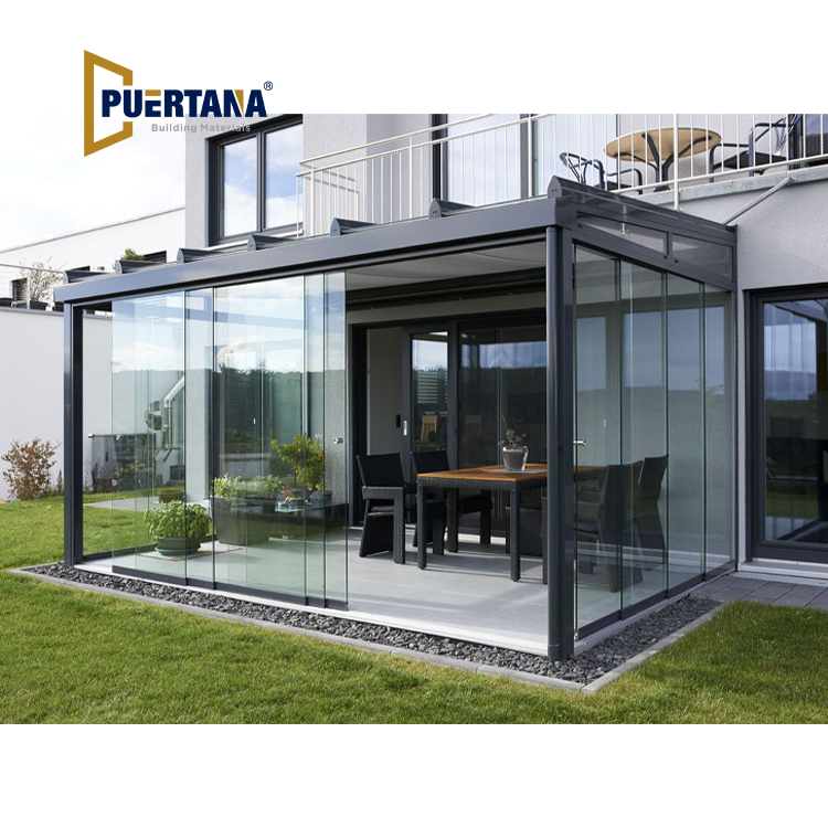 ‌Aluminum Patio Enclosure‌ – Weatherproof Frameless Sliding Door System