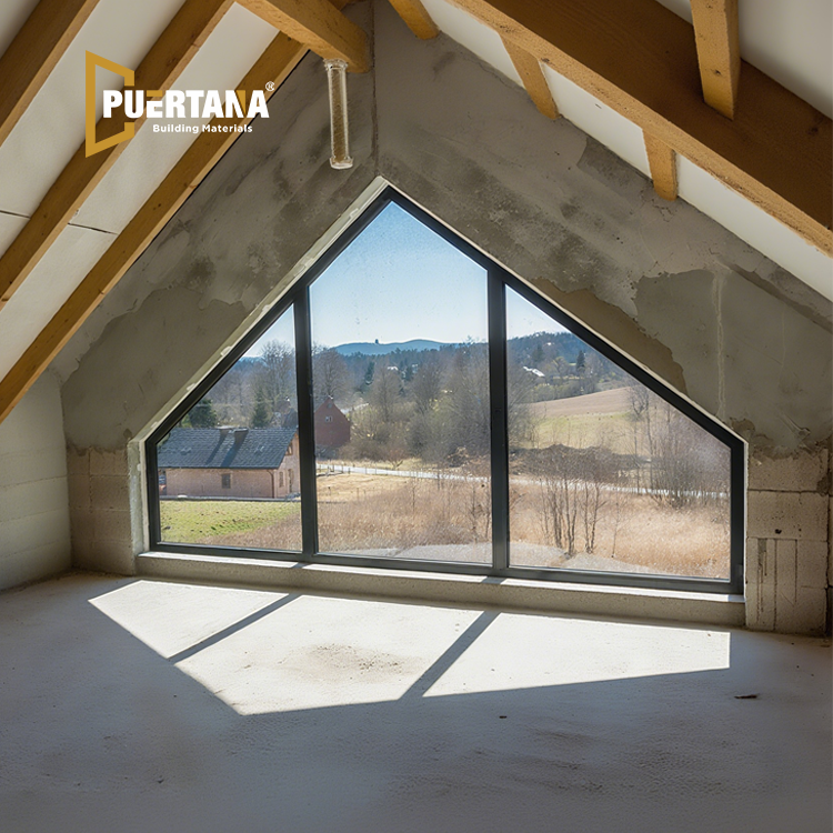 Special Shape Picture Window Angled & Triangle Aluminum Fixed Windows