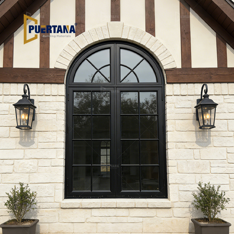 Historic Restoration Replacement & New Construction Steel Look Aluminum Casement Window With Arched Top Design