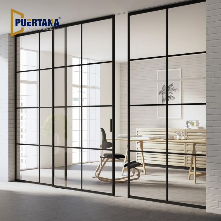 Interior Aluminum Sliding Door Glass Partition Walls Room Dividers