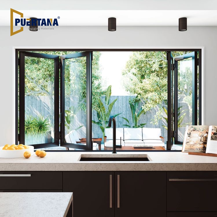 Aluminum Horizontal Bi-folding Pass Through Windows