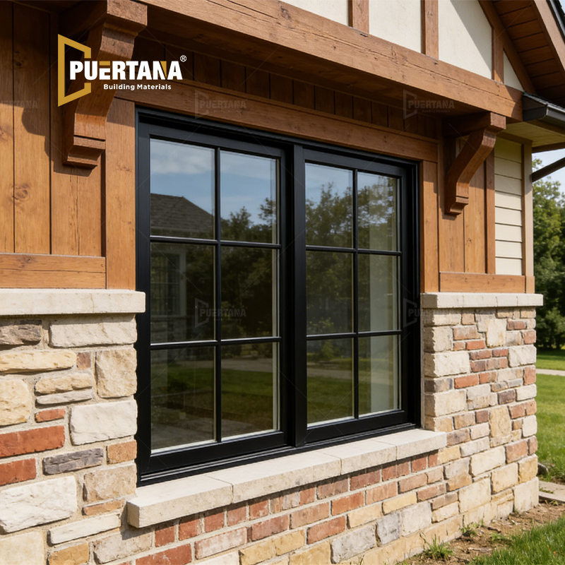 Vintage Design Horizontal Aluminum Sliding Windows Glider Window