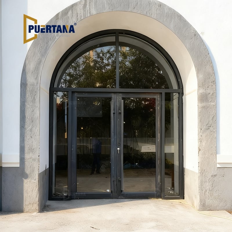 Sleek Minimalist Commercial Aluminum Storefront Pivot Glass Door for Modern Cafés & Boutiques