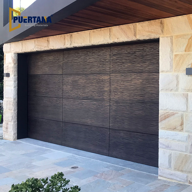 Frameless Flush Semi-precious Metal Solid Aluminum Panel Sectional Garage Doors
