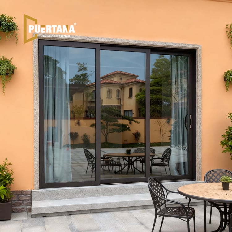 Aluminium Glass Sliding Patio Door For Home Balcony Terrace Veranda