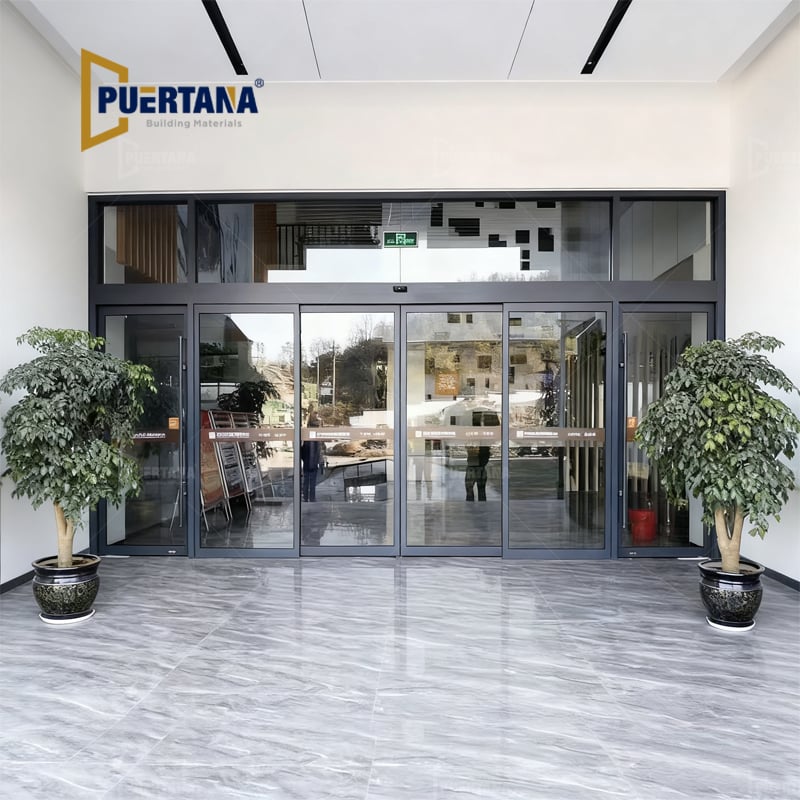 Commercial Electric Automatic Sensor Aluminum Sliding Glass Door