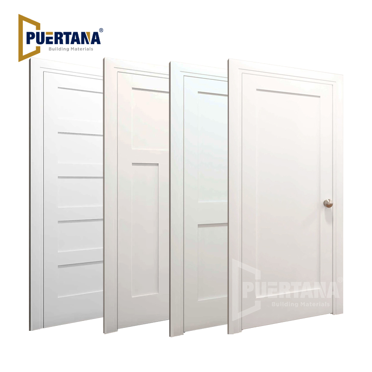 White Primed Solid Core Wood Panel Prehung Interior Shaker Door