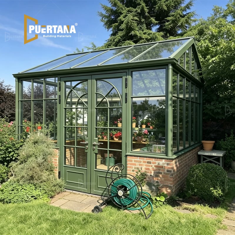 Lean-to / Monopitch Roof Aluminum Glass Greenhouse Sunroom