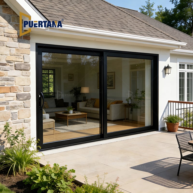 Energy Efficiency & Aesthetics External Aluminum Gliding Patio Door Sliding Glass Doors For Home Remodeling