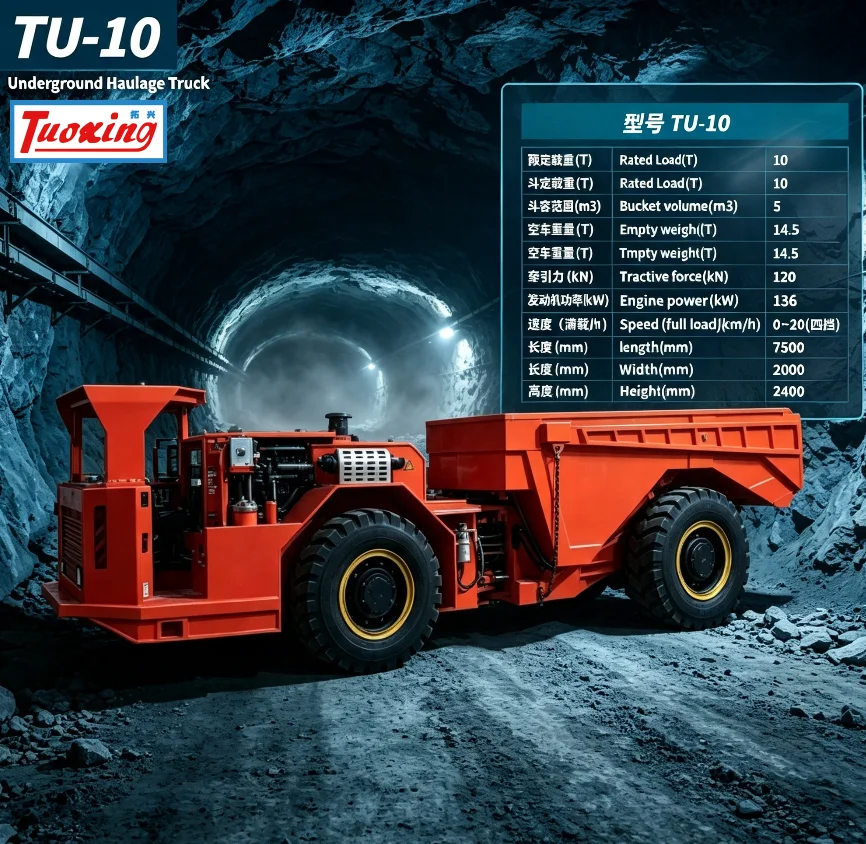 Yantai tuoxing 10 ton dump truck TU-10 machine underground truck mine