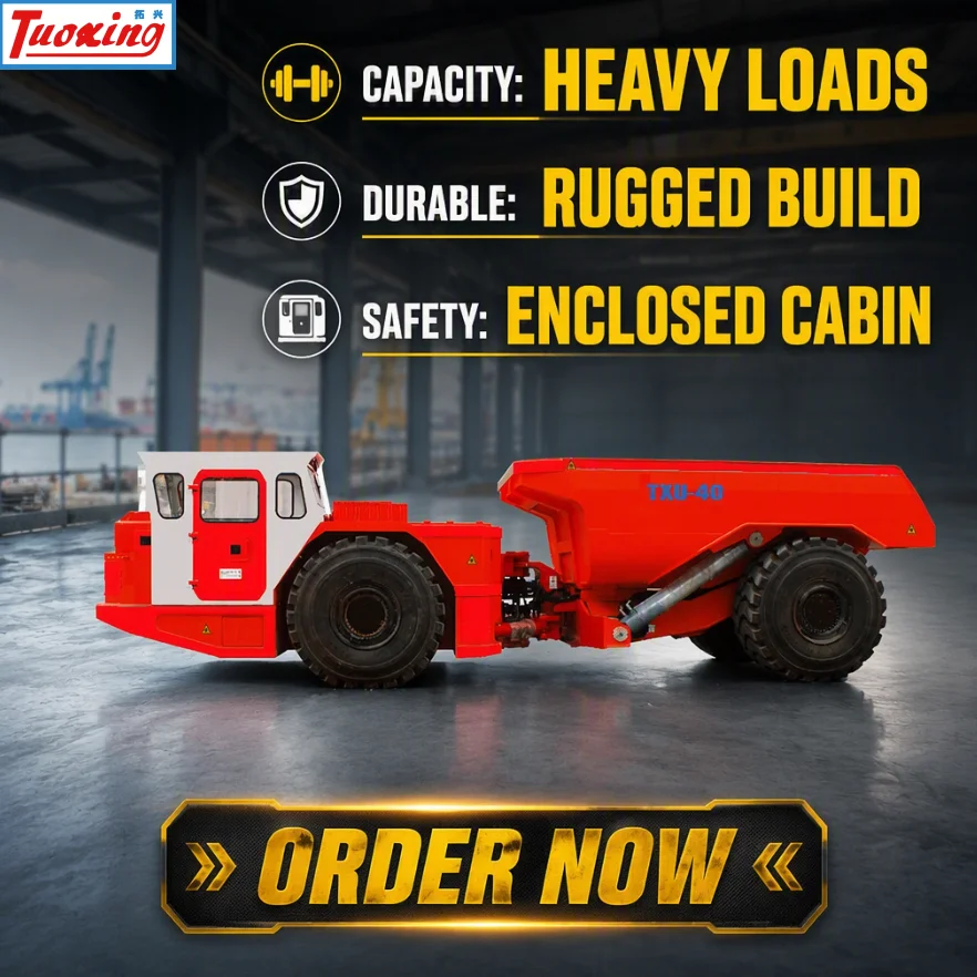 TU-40 Diesel Engine Underground Haul Dump Mining Truck For Underground Metallic Mining