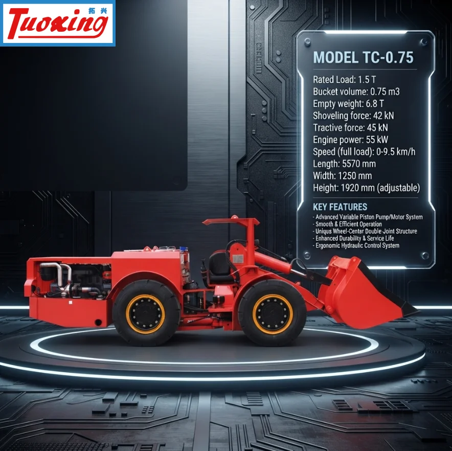 TuoXing Fabriqué en Chine Pneu 10.00-10 Chargeur TC-0.75 Articulé Pelleteuse