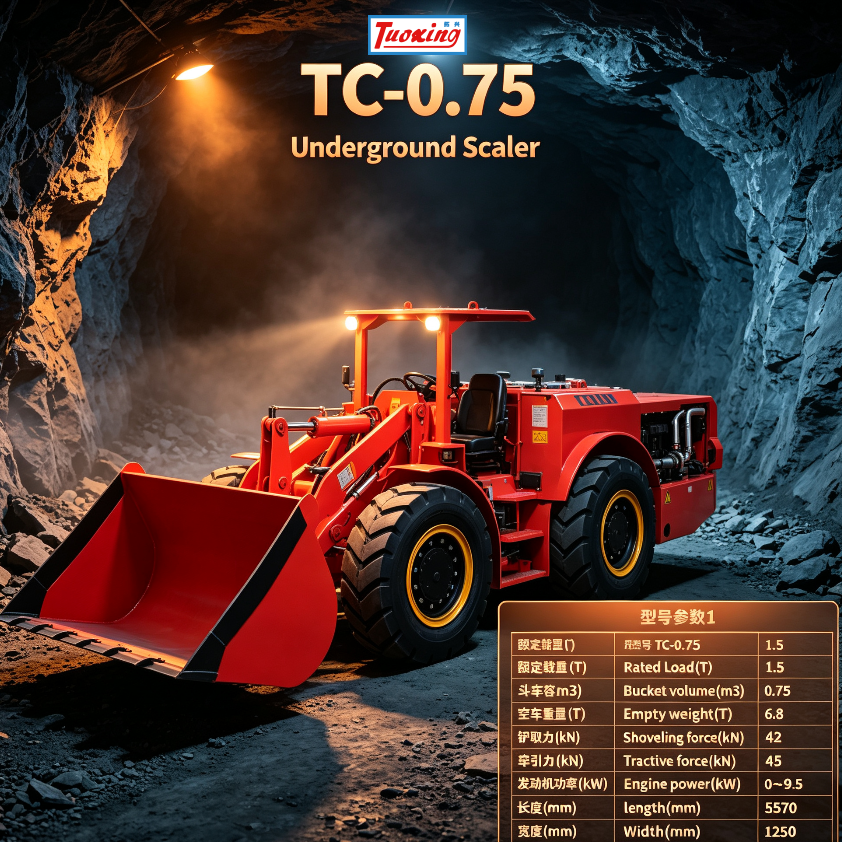 minischaufel TC-0.75 unterirdischer Ladegerät Shandong Tuoxing unterirdischer Bergbaubagger