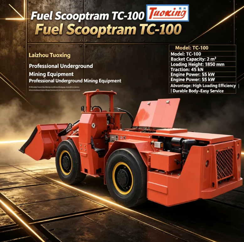 Chargeur minier souterrain TC-100 1 Cbm 1,5 yards Charge-Déplacement-Déchargement Scooptram