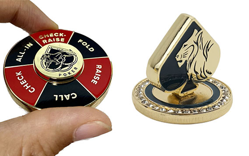 Elevate Your Game with the Ultimate Rotating Metal Poker Chip & Card Weight.