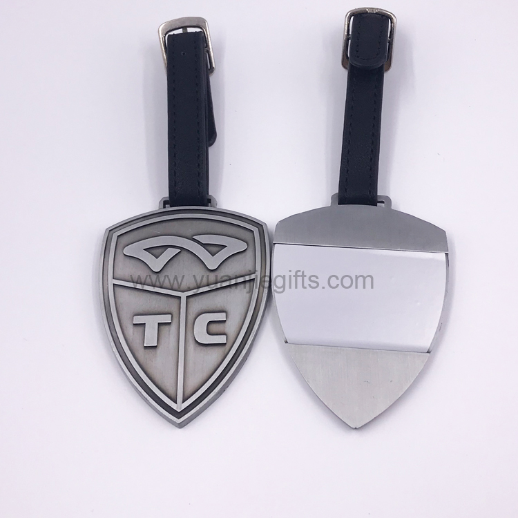 Custom Embossed logo Golf Metal Bag Tag Luggage Tag with Name Card