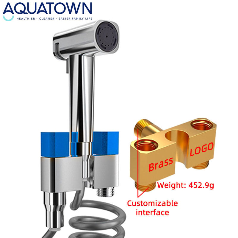 Bathroom Brass Rinse Cleaning Toilets Handheld Bidet Shattaf Spray High Pressure Muslim Sanitary Ware Jet Hand Bidet Sprayer