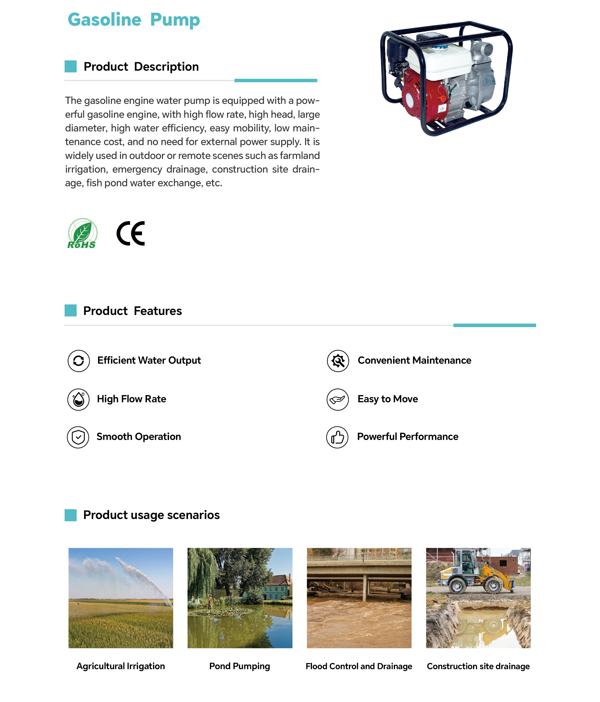 Portable Gasoline Water Pump for Irrigation, Drainage, Small Farm Use, and Emergency Water Supply1.png