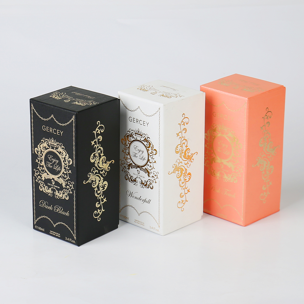 Custom Luxury Perfume Packaging Box with Rigid Lid Base Specialty Embossing Hot Stamping Logo Paper Gift Box with Paper Lining