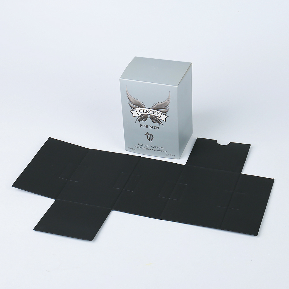 Custom Luxury Special Silver Card Paper Box Soft Cosmetics Box with Logo Printing for Arabic Perfume Packaging with Paper Lining