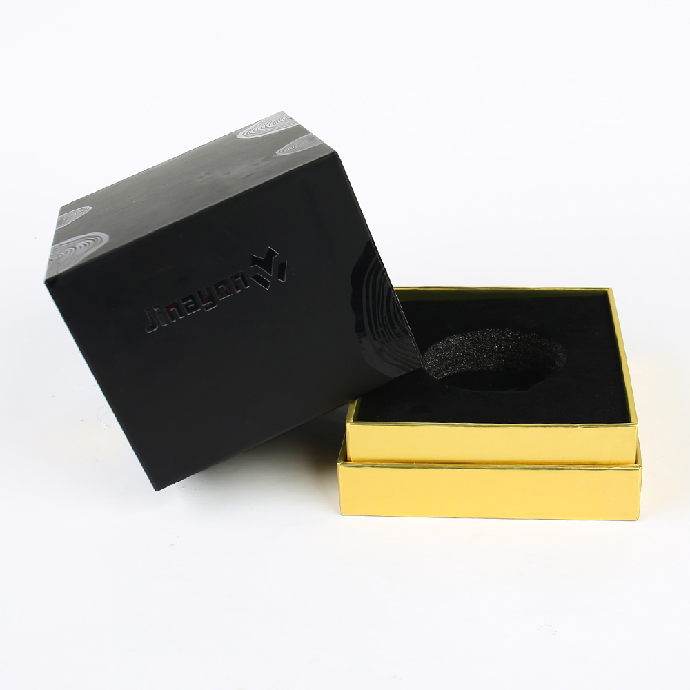 Custom Luxury Perfume Packaging Box Silver Hot Stamping Spot UV Recycle Heaven and Earth Cover Box with Foam Lining