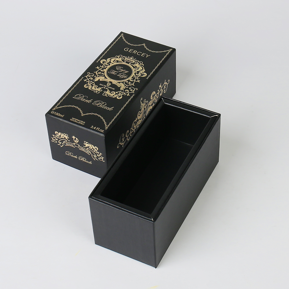 Custom Luxury Perfume Packaging Box with Rigid Lid Base Specialty Embossing Hot Stamping Logo Paper Gift Box with Paper Lining
