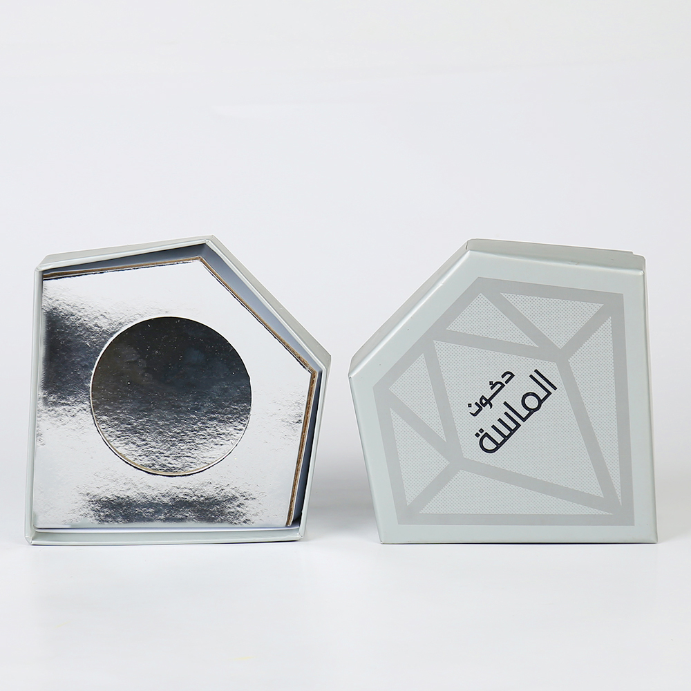 Custom Diamond Shaped Packing Box 50ml Luxury Perfume Packaging Boxes Paper Cardboard Paper Liner Hot Stamping Rigid Box for Cosmetic