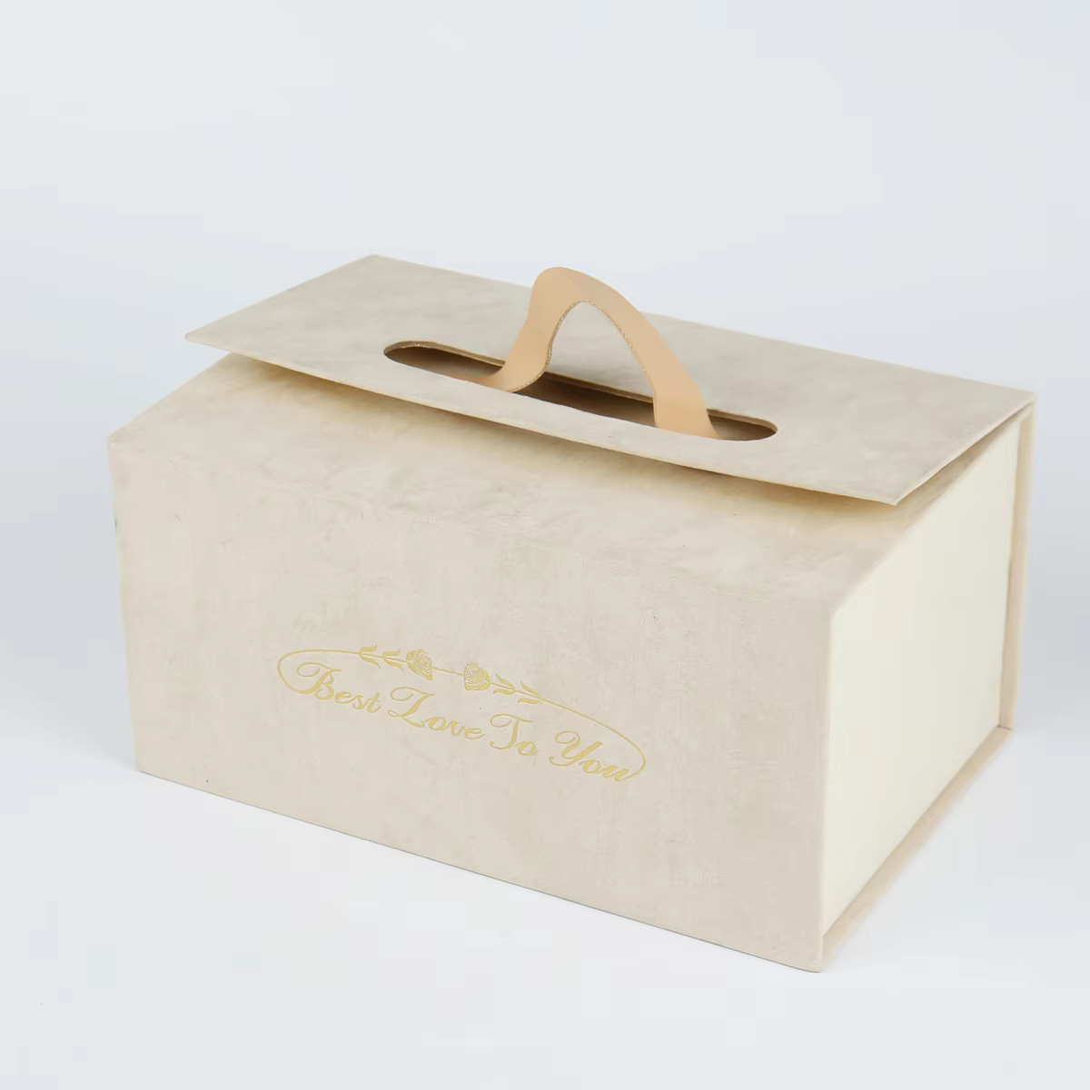 product handmade recyclable paper gift boxes with custom logo rigid packaging handle uv coating embossing sponge lining-0