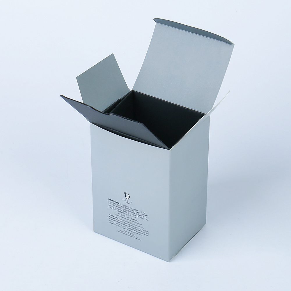 Custom Luxury Special Silver Card Paper Box Soft Cosmetics Box with Logo Printing for Arabic Perfume Packaging with Paper Lining