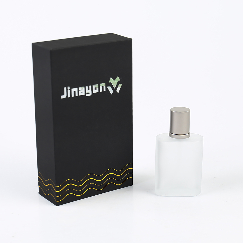 Custom 50ml Luxury Perfume Packaging Boxes Paper Cardboard Sponge and Velvet Liner Hot Stamping Base and Lid Rigid Box for Cosmetic