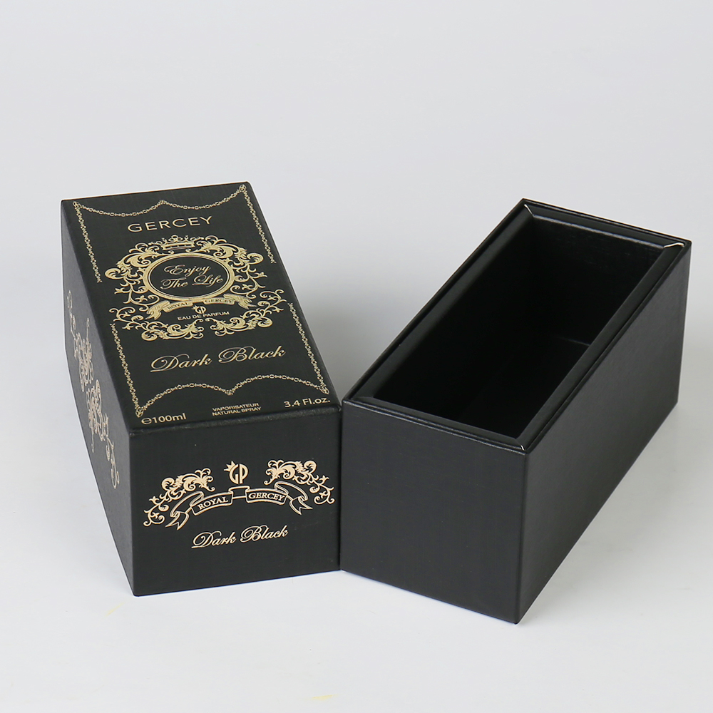 Custom Luxury Perfume Packaging Box with Rigid Lid Base Specialty Embossing Hot Stamping Logo Paper Gift Box with Paper Lining