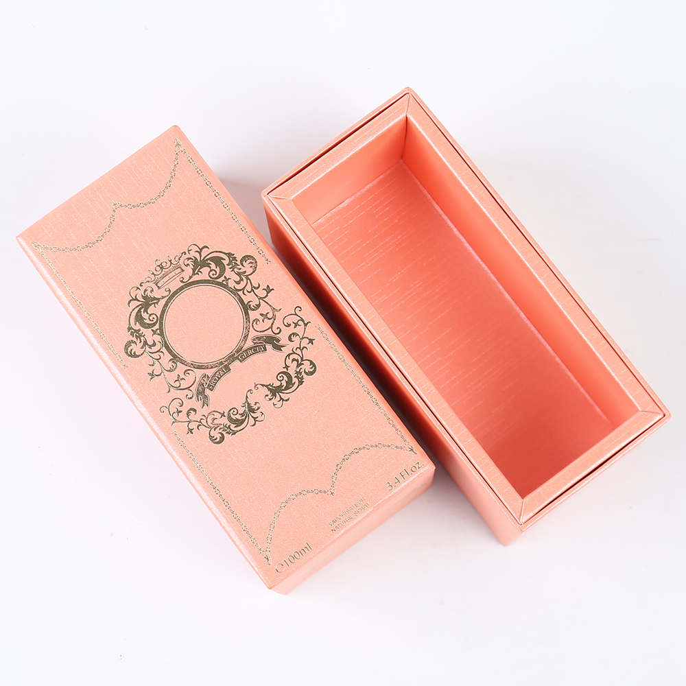 Custom Luxury Perfume Packaging Box with Rigid Lid Base Specialty Embossing Hot Stamping Logo Paper Gift Box with Paper Lining