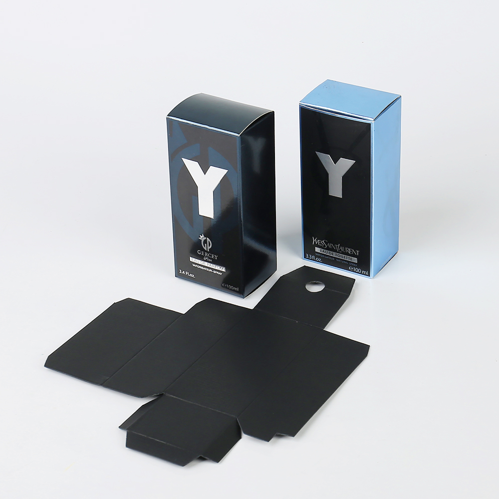 Custom Luxury Specialty Silver Card Paper Box Soft Cosmetics Box with Logo Printing for Perfume Packaging with Paper Lining