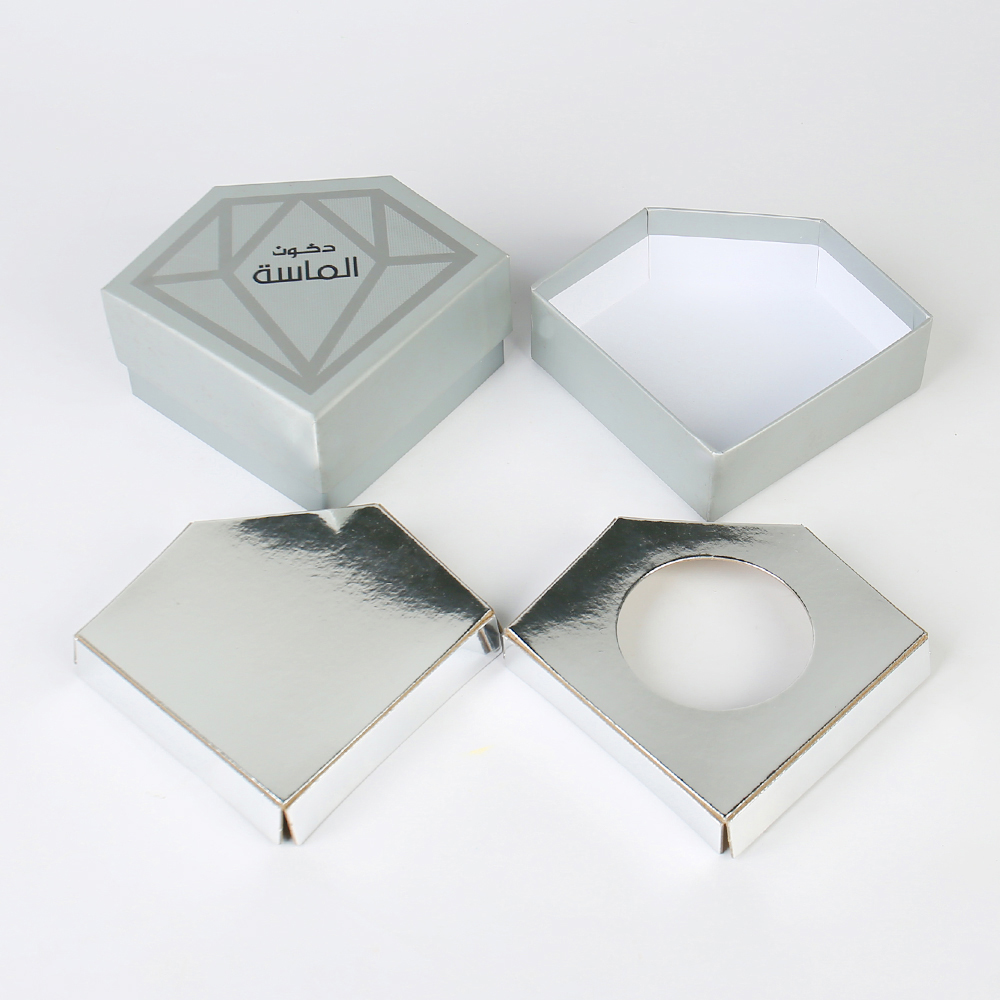 Custom Diamond Shaped Packing Box 50ml Luxury Perfume Packaging Boxes Paper Cardboard Paper Liner Hot Stamping Rigid Box for Cosmetic