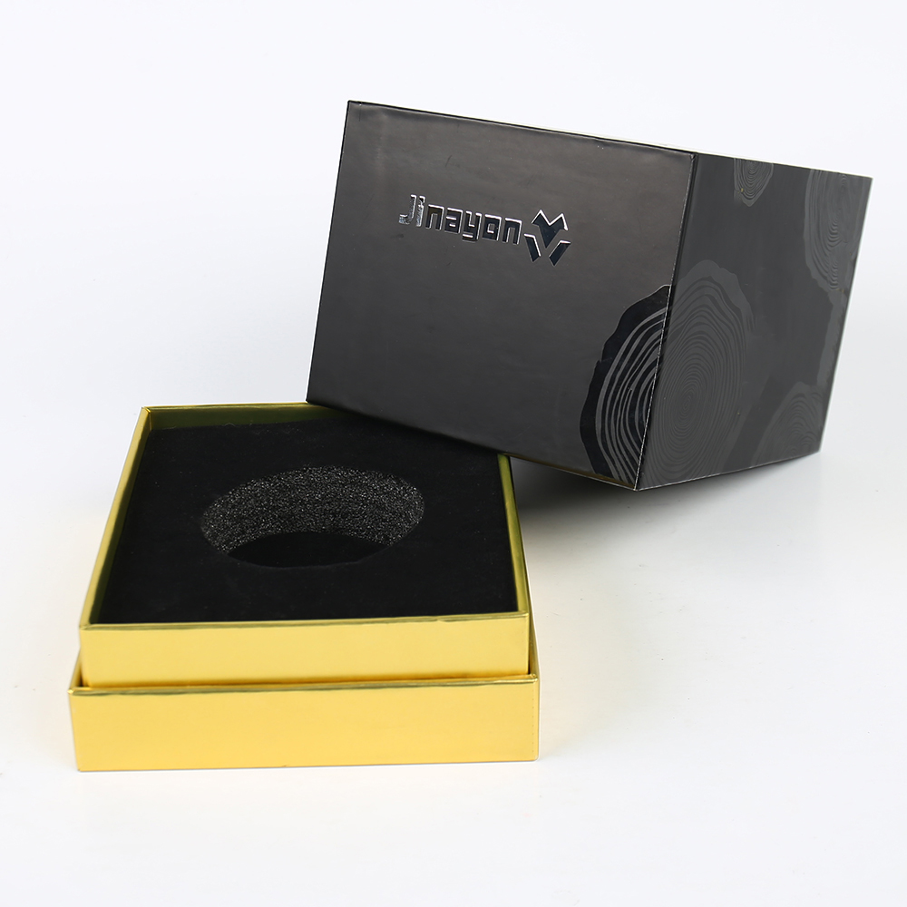 Custom Luxury Perfume Packaging Box Silver Hot Stamping Spot UV Recycle Heaven and Earth Cover Box with Foam Lining