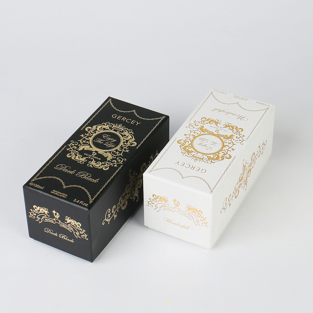 Custom Luxury Perfume Packaging Box with Rigid Lid Base Specialty Embossing Hot Stamping Logo Paper Gift Box with Paper Lining