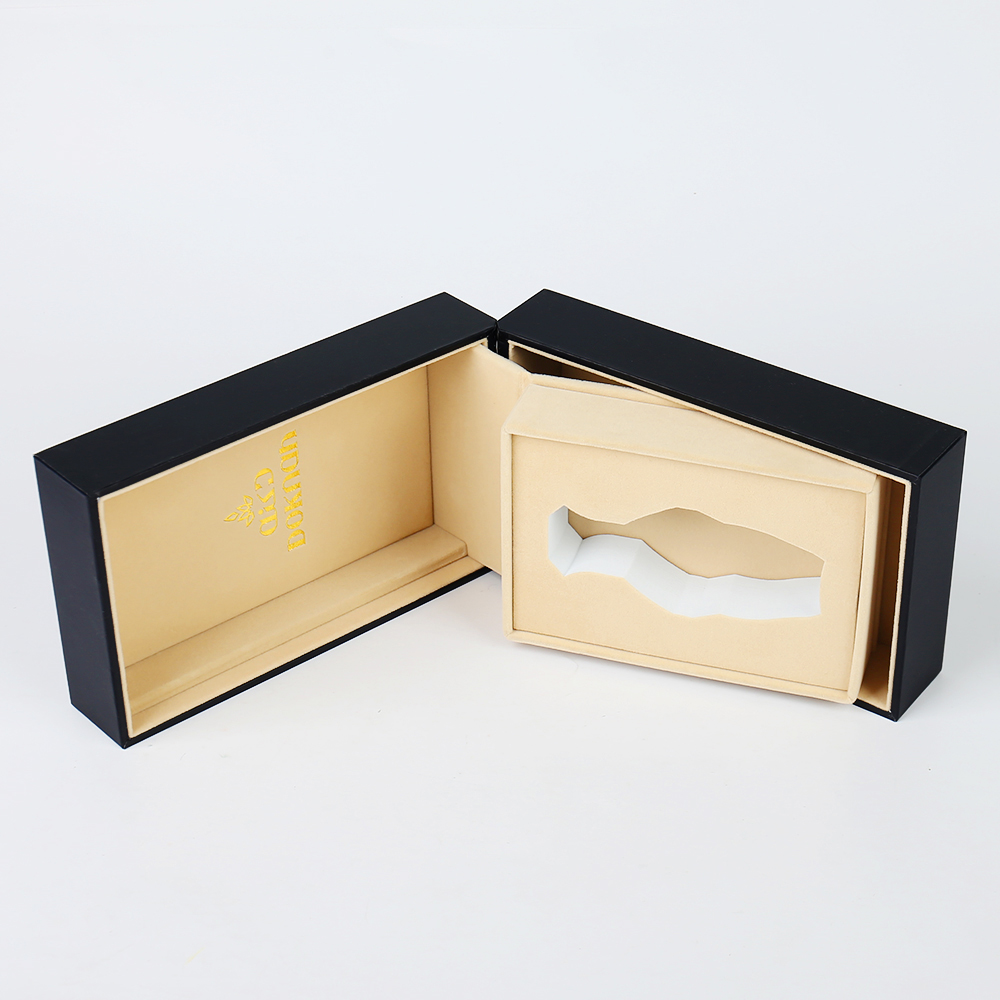 Custom Luxury Perfume Essential Oil Packaging Box Flip Box Type Foam Velvet Lining Rigid Paper Packaging Box
