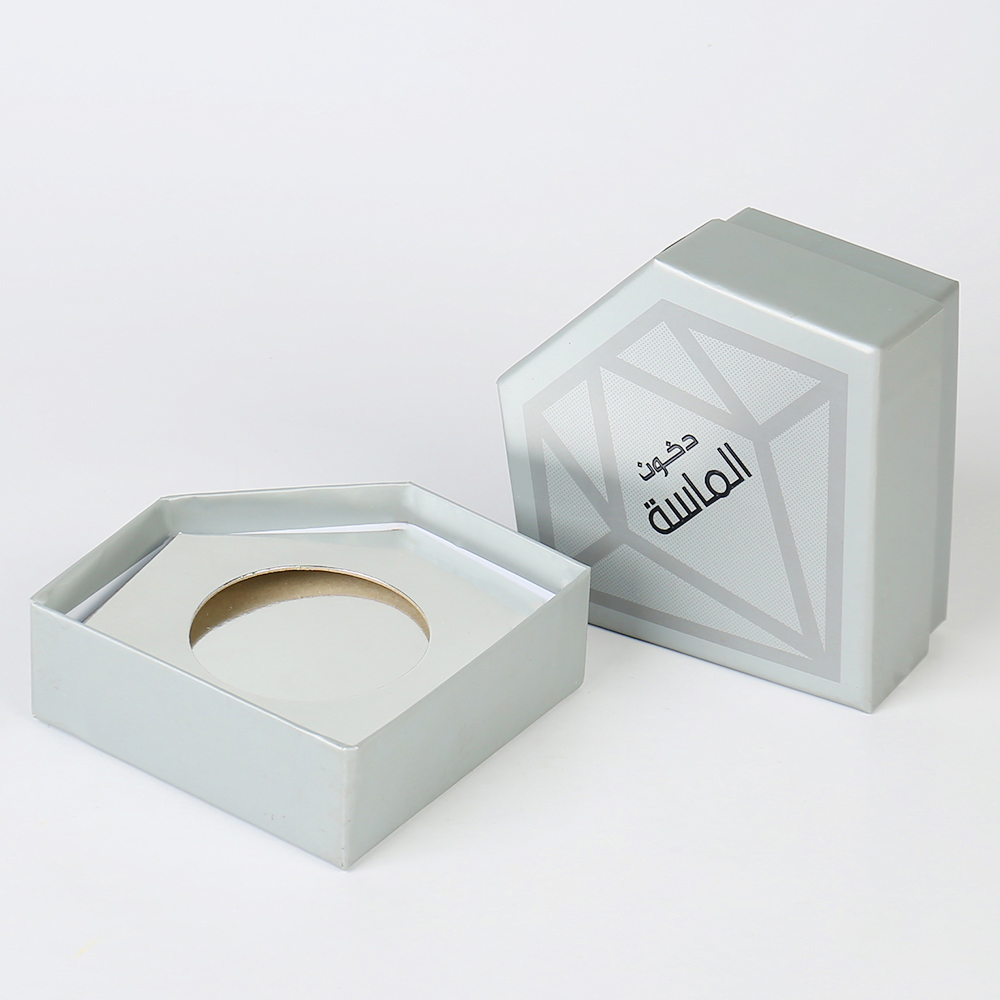 Custom Diamond Shaped Packing Box 50ml Luxury Perfume Packaging Boxes Paper Cardboard Paper Liner Hot Stamping Rigid Box for Cosmetic