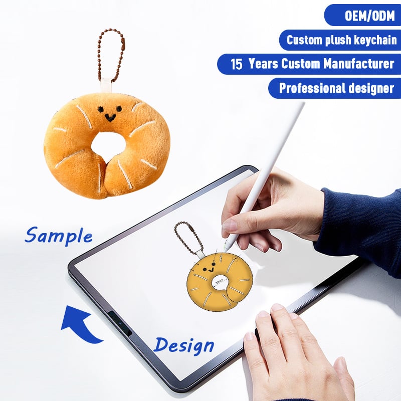 SUSHAN Factory OEM Custom Cotton Plushie Make Your Own Design Mini Bread Stuffed Toy Plush Keychain Doll