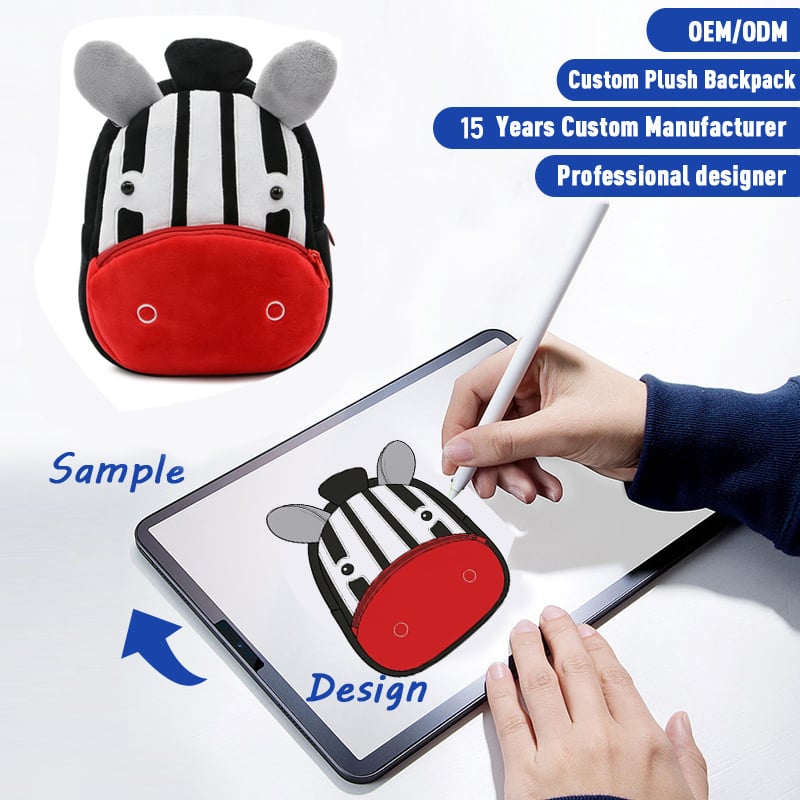 SUSHAN High Quality Cartoon Animal Plush Backpack Children Schoolbag Custom Plushies Design Cute Kindergarten Baby Backpack