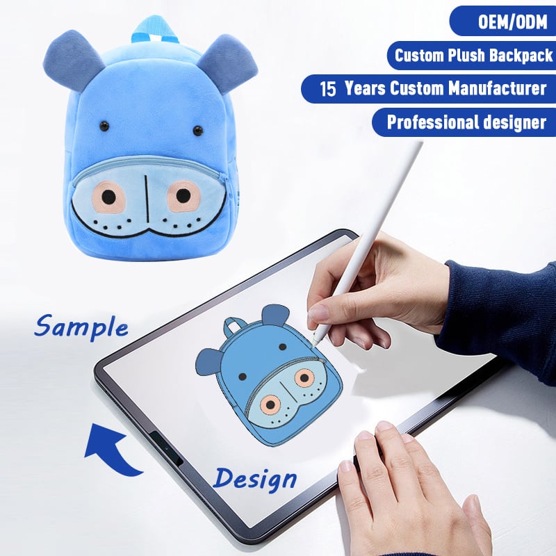 SUSHAN Custom Plush Manufacturer Custom Animal Plush Bags Plush Backpacks Custom Plush Toys OEM Plush Backpacks with Zippers
