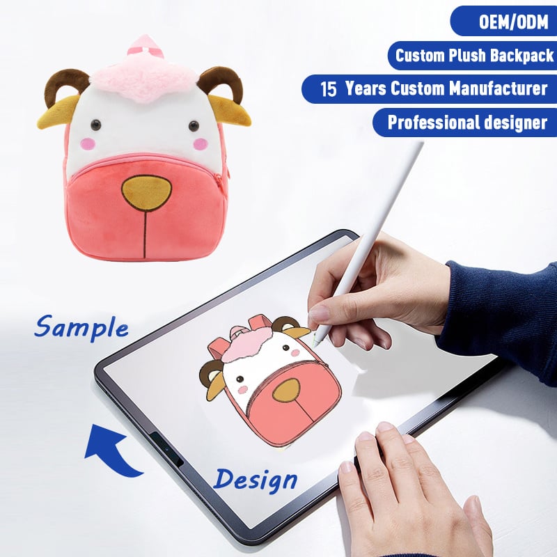 SUSHAN Factory Direct Supply Soft & Adorable Cartoon Plush Backpacks Cute Anime-Style Plush Shoulder Bags for Kids Custom Plush Toys