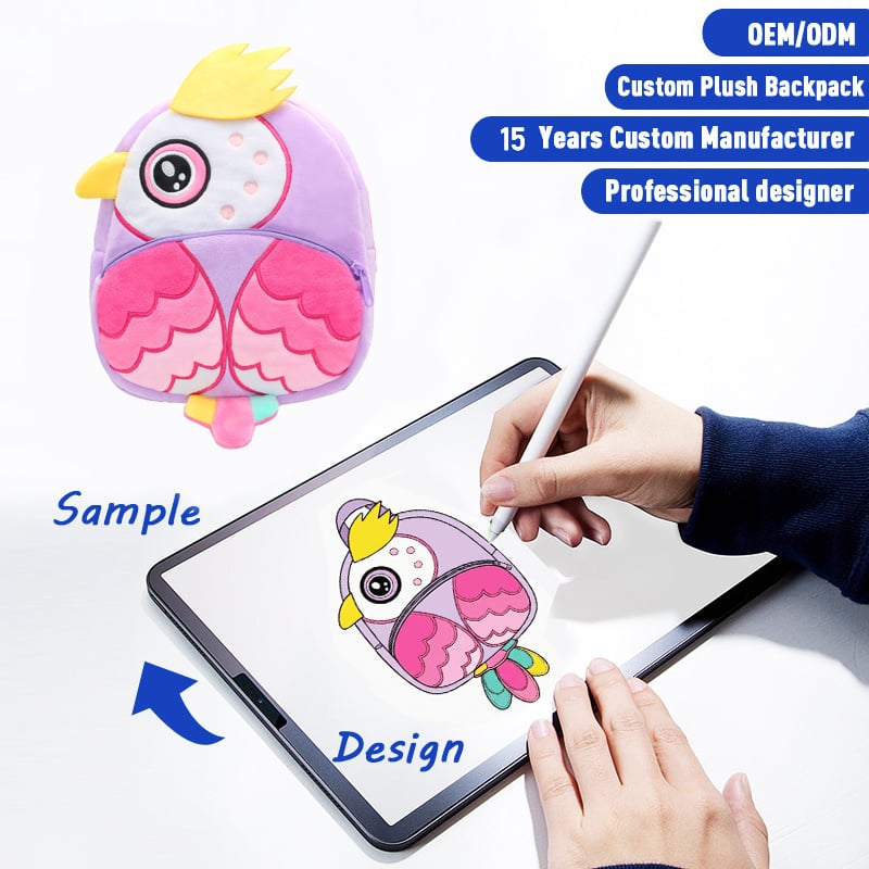 SUSHAN Creative Bird Shaped Plush Mini Backpack for Kindergarten High-Quality Custom Wholesale