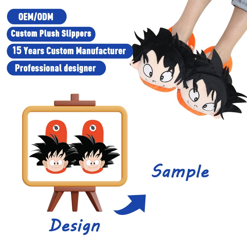 SUSHAN Custom Anime Cartoon Plush Slippers — Ultra-Soft Plush with PP Cotton Filling Warm for Winter Ideal for Home Use Unisex Design