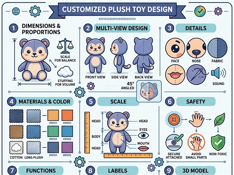 Specifications for Custom Plush Toy Design Drawings