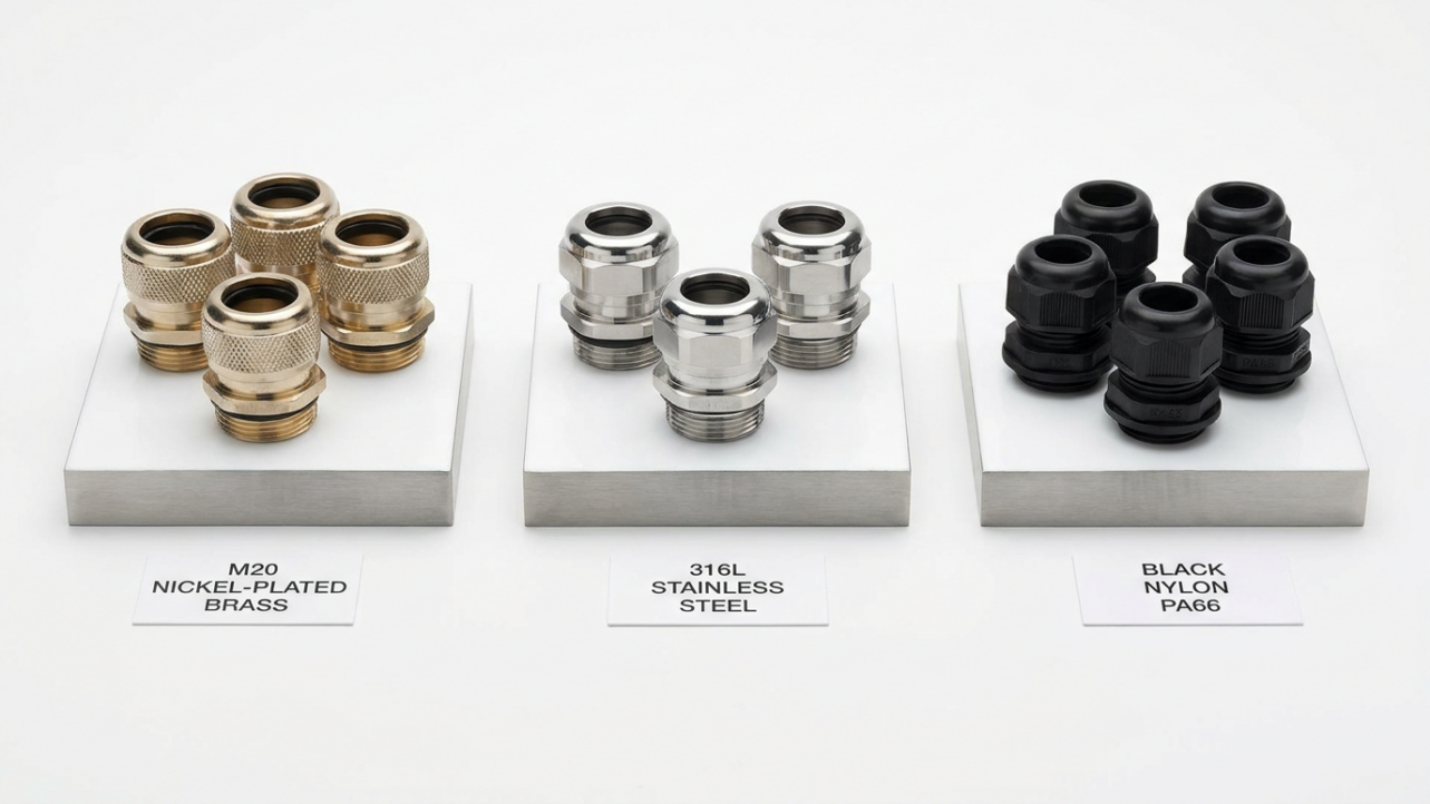 Brass vs. Stainless Steel vs. Nylon Cable Glands.png