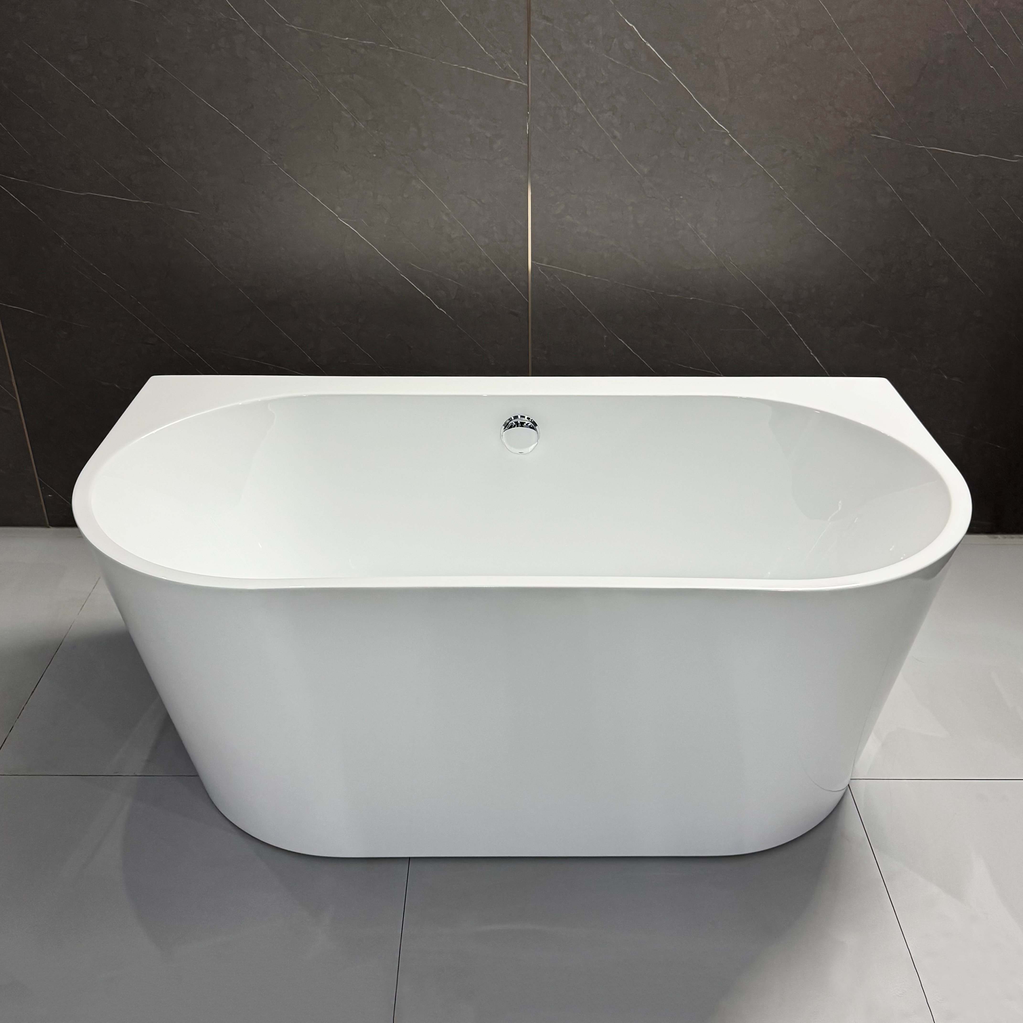 HOKO Sleek White akrylová samostatná kúpeľňová vanna s odtokom, moderná pre dospelých na vnútorné použitie, nevyhnutná pre hotely, vily a byty