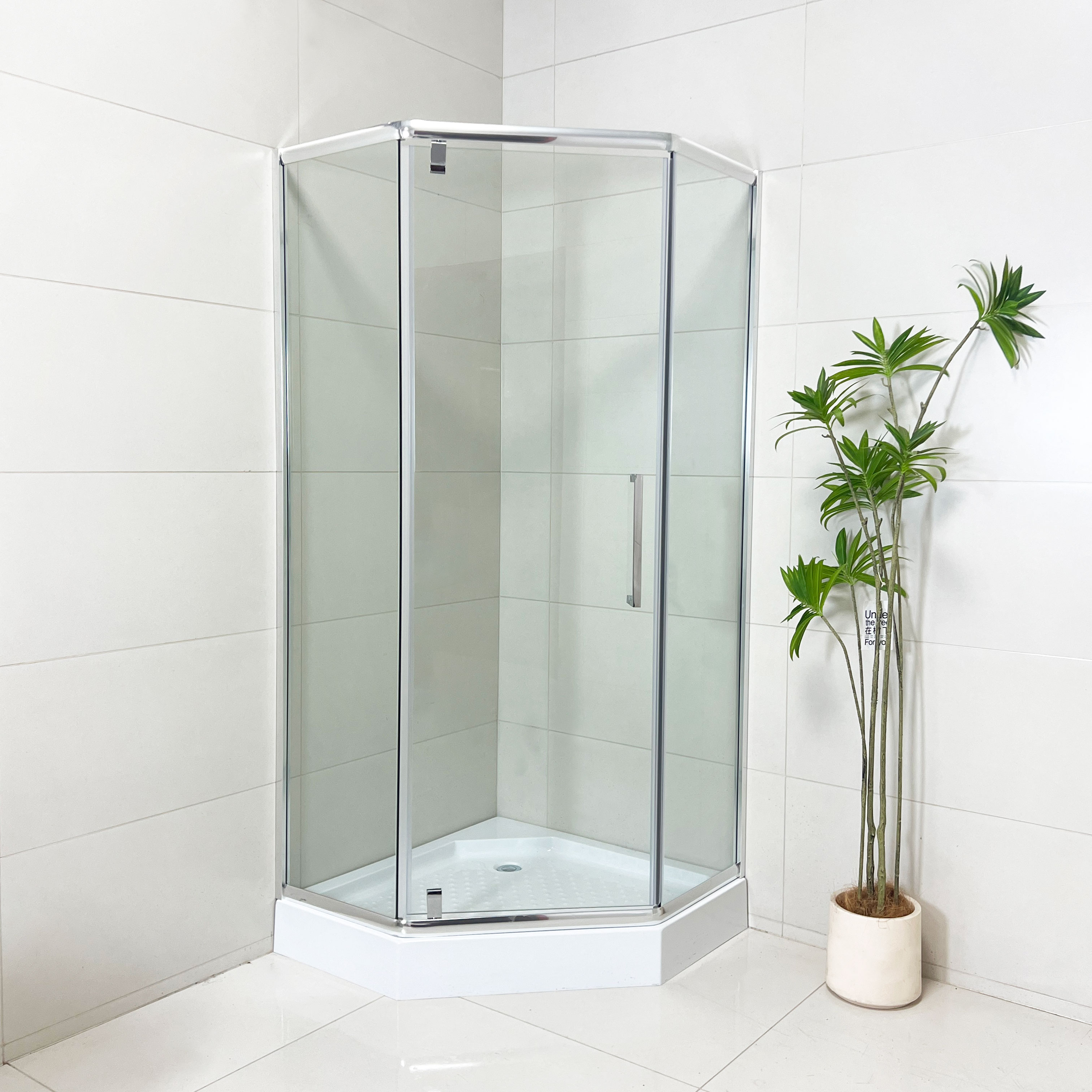 Contemporary Stainless Frame Shower Door Waterproof Square Style Tempered Glass Cabins for Hotels and Bathrooms